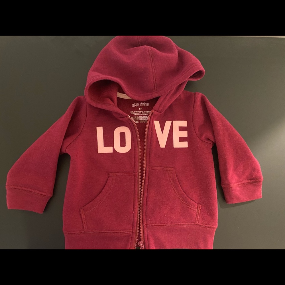 Love zip hoodie 6 month